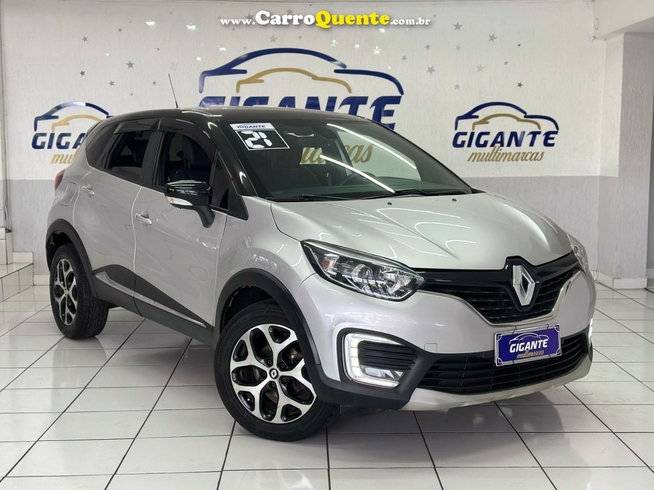 RENAULT   CAPTUR INTENSE 1.6 16V FLEX 5P AUT.   PRATA 2021 1.6 FLEX - Loja