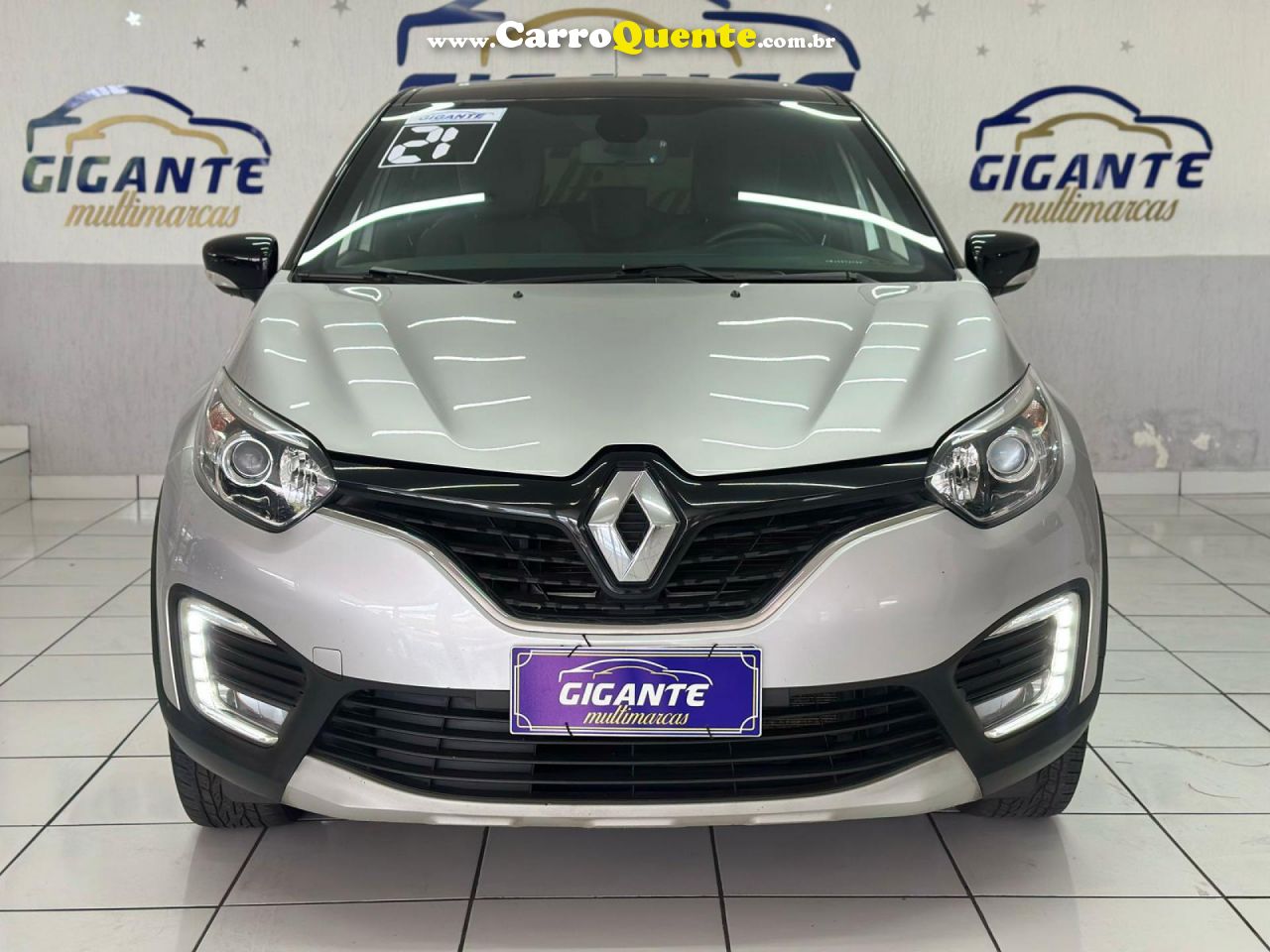 RENAULT   CAPTUR INTENSE 1.6 16V FLEX 5P AUT.   PRATA 2021 1.6 FLEX - Loja