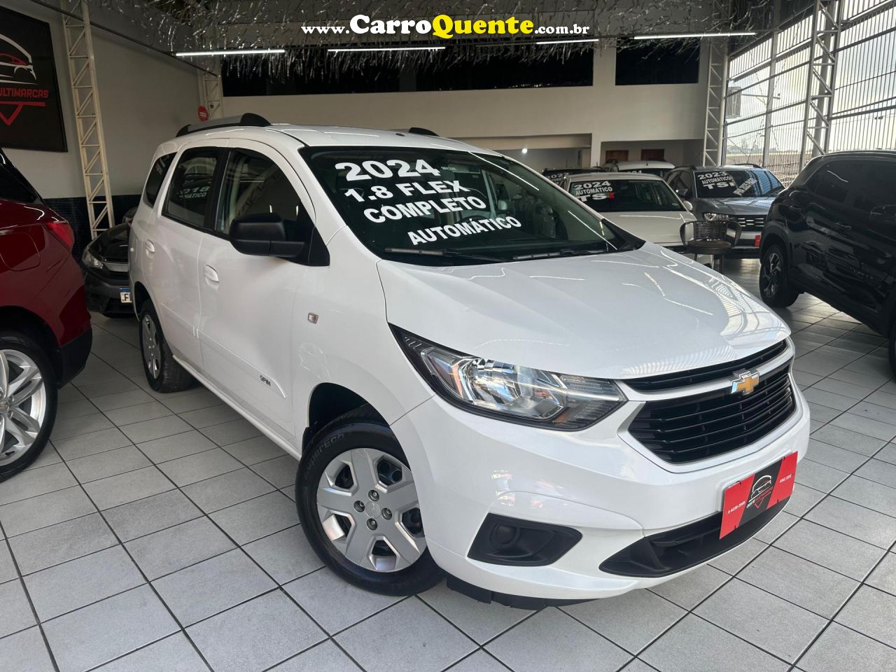 CHEVROLET   SPIN LS 1.8 8V ECONO.FLEX 5P AUT.   BRANCO 2024 1.8 FLEX - Loja