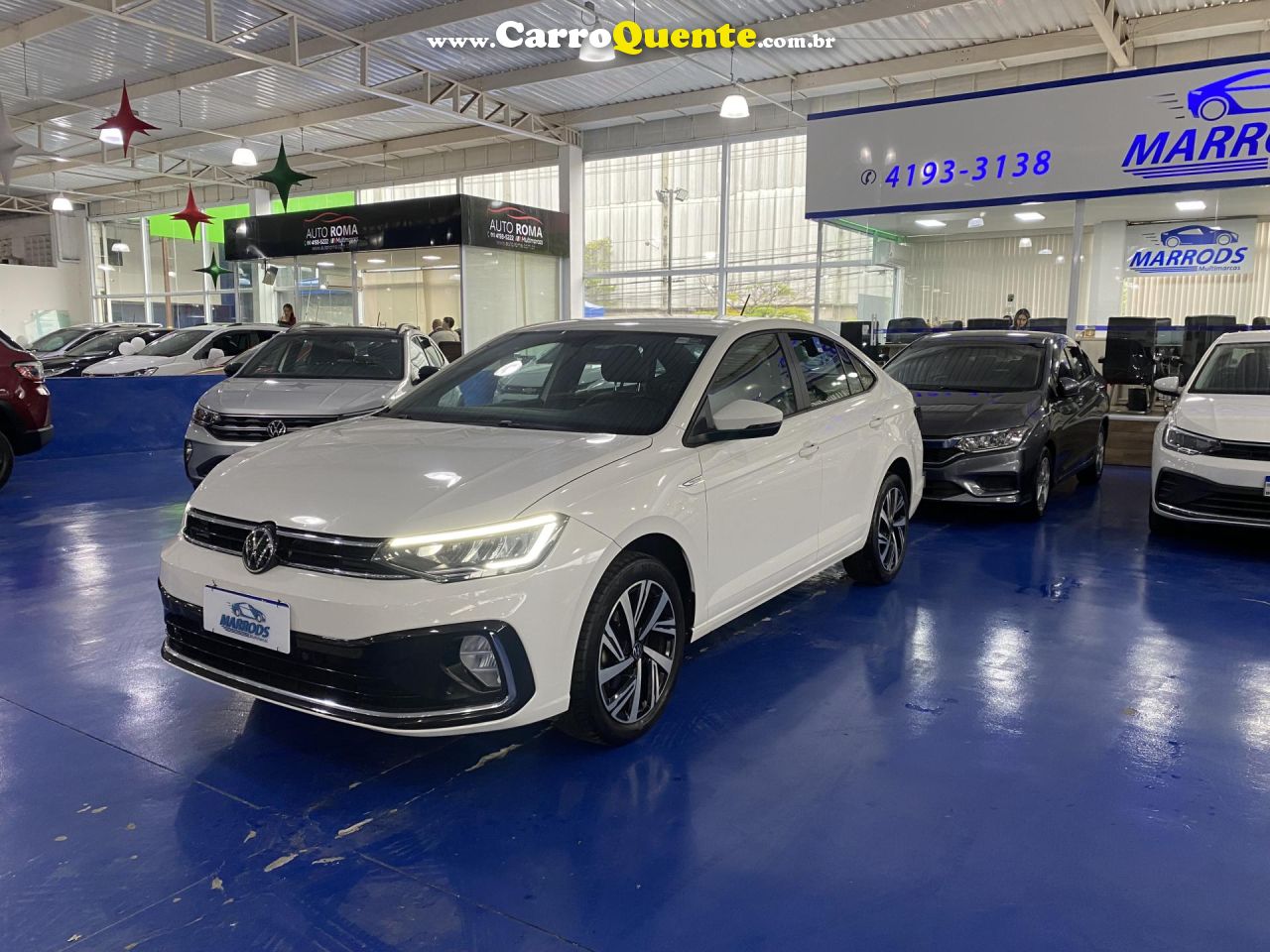 VOLKSWAGEN   VIRTUS HIGHLINE 200 TSI 1.0 FLEX 12V AUT   BRANCO 2023 1.0 FLEX - Loja