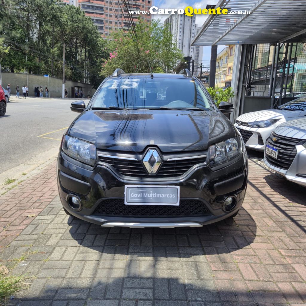 RENAULT   SANDERO STEPWAY HI-POWER 1.6 8V 5P   PRETO 2015 1.6 FLEX - Loja