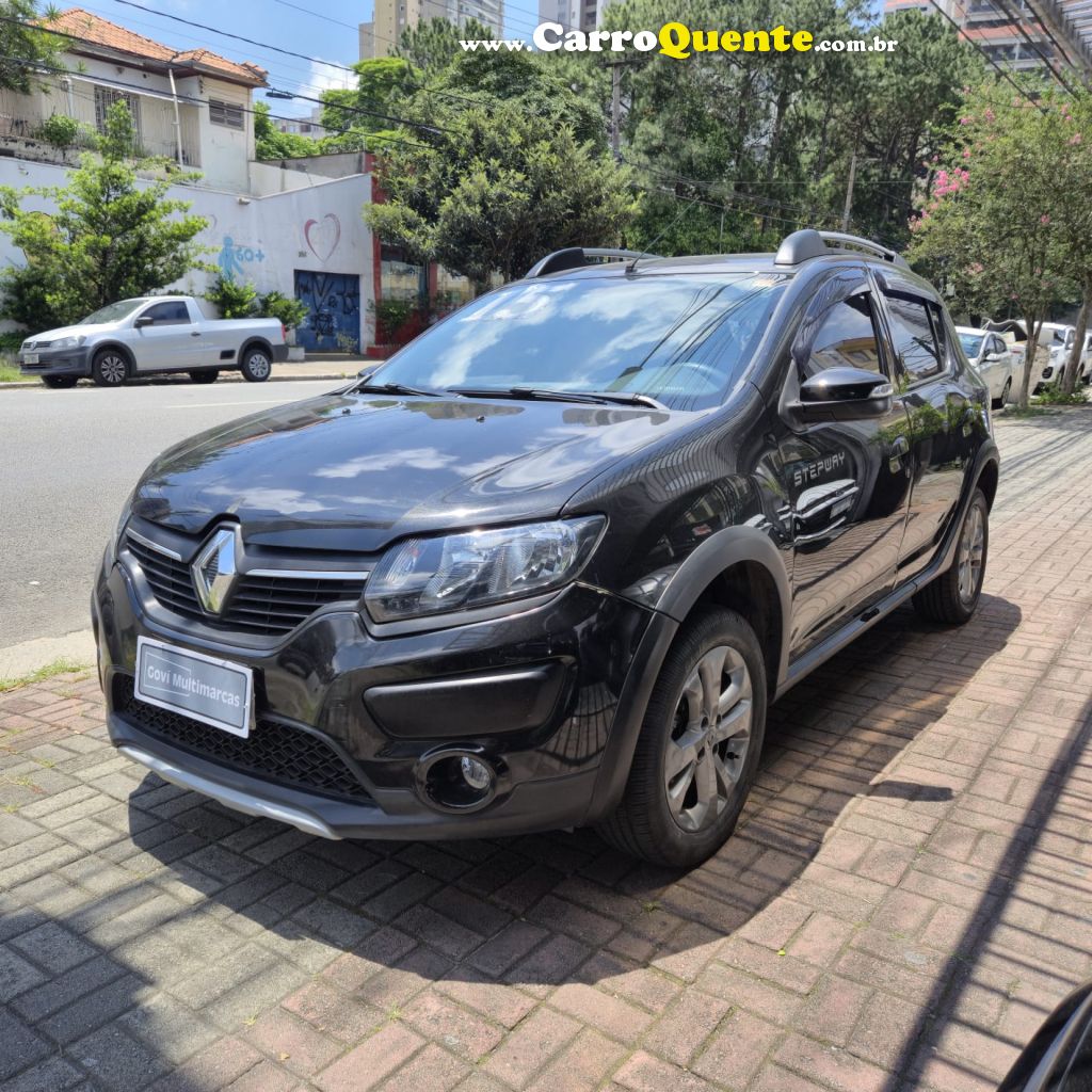 RENAULT   SANDERO STEPWAY HI-POWER 1.6 8V 5P   PRETO 2015 1.6 FLEX - Loja