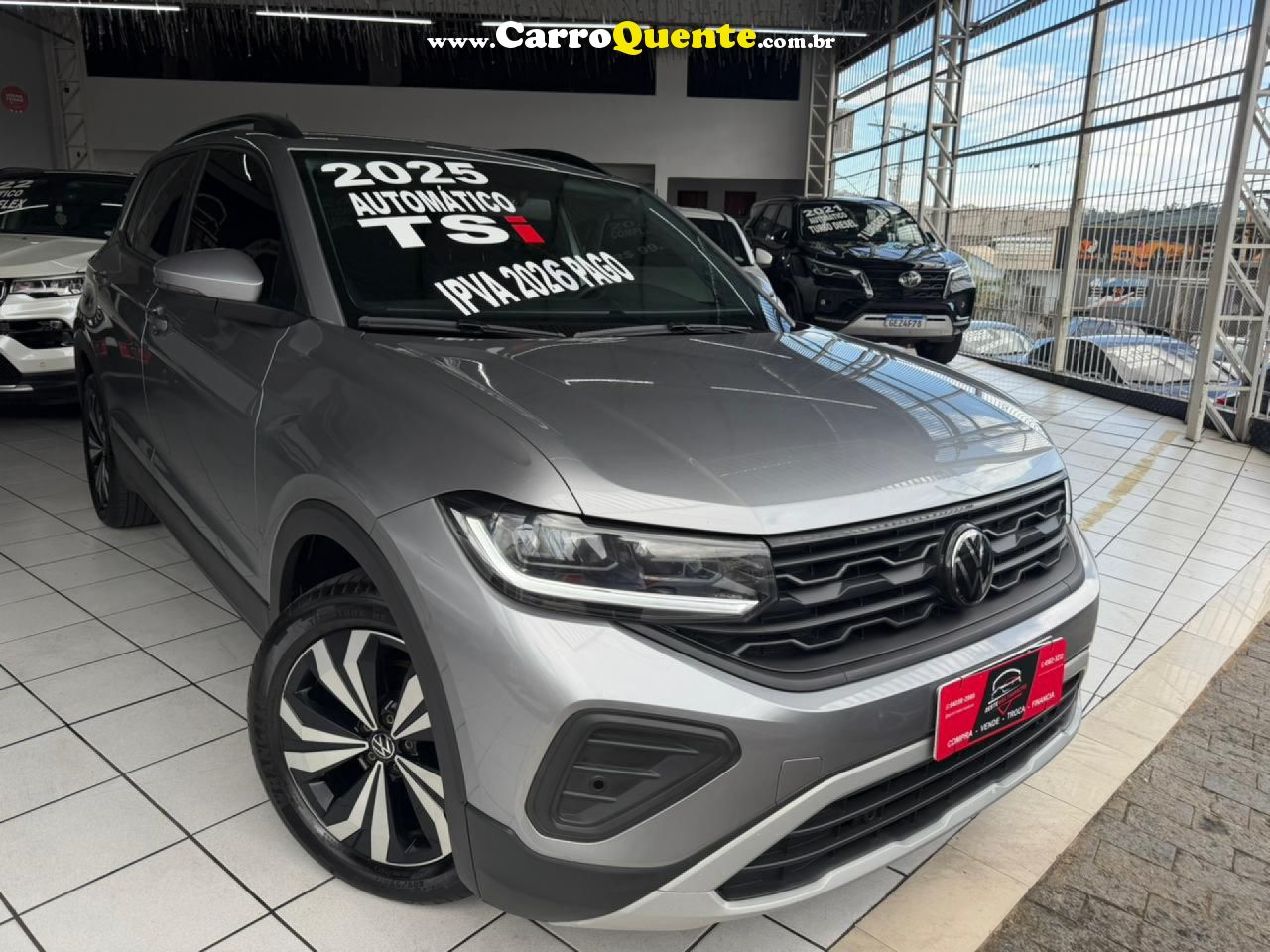 VOLKSWAGEN   T-CROSS 1.0 TSI FLEX 12V 5P AUT.   PRATA 2025 1.0 FLEX - Loja