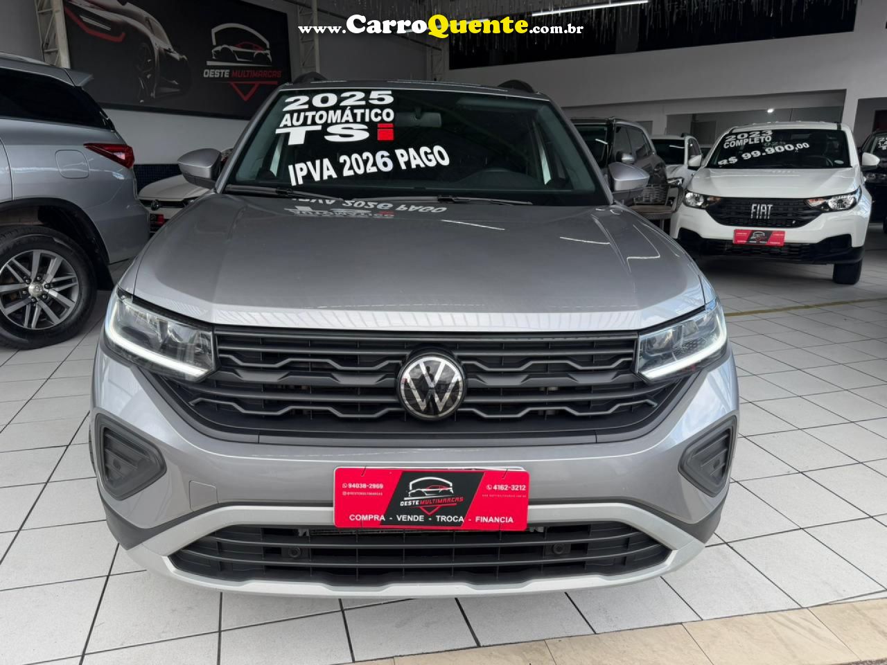 VOLKSWAGEN   T-CROSS 1.0 TSI FLEX 12V 5P AUT.   PRATA 2025 1.0 FLEX - Loja