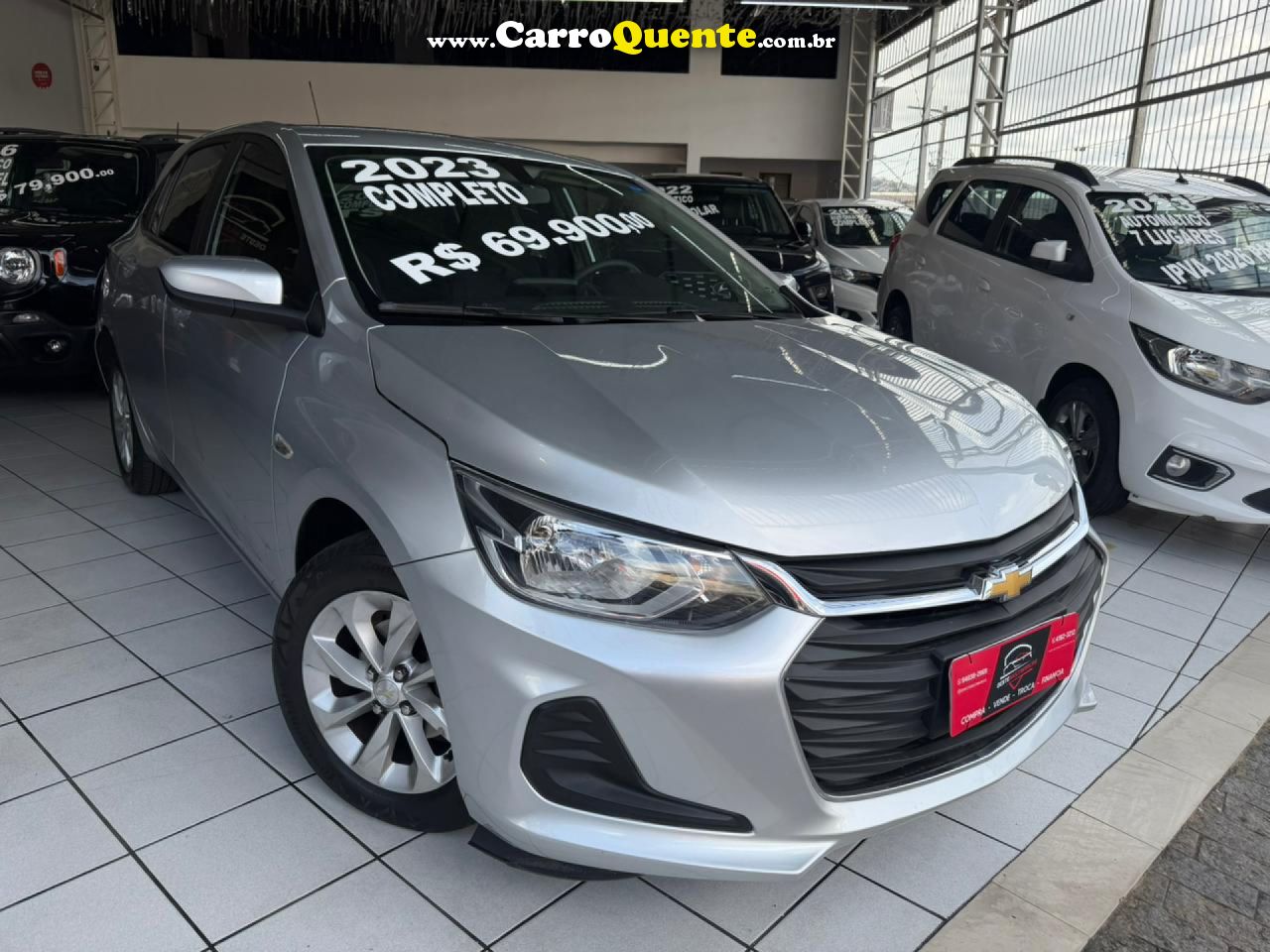CHEVROLET   ONIX HATCH LT 1.0 12V FLEX 5P MEC.   PRATA 2023 1.0 FLEX - Loja