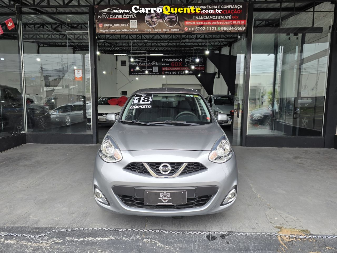 NISSAN   MARCH SV 1.6 16V FLEXSTART 5P MEC.   CINZA 2018 1.6 GASOLINA - Loja