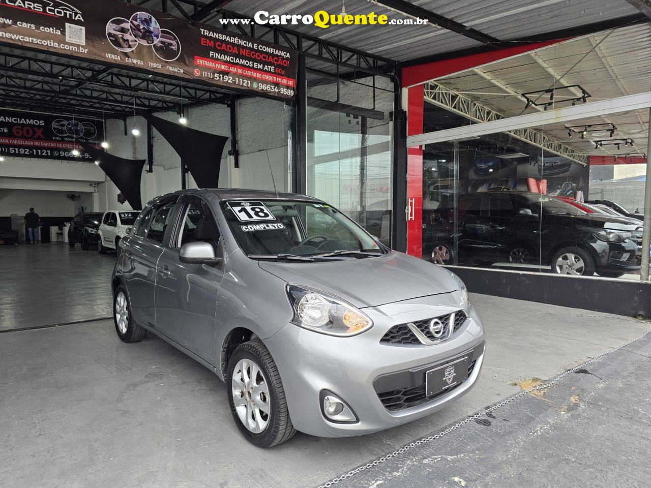 NISSAN   MARCH SV 1.6 16V FLEXSTART 5P MEC.   CINZA 2018 1.6 GASOLINA - Loja