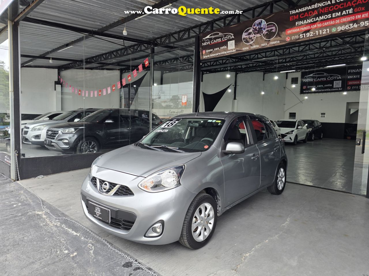NISSAN   MARCH SV 1.6 16V FLEXSTART 5P MEC.   CINZA 2018 1.6 GASOLINA - Loja