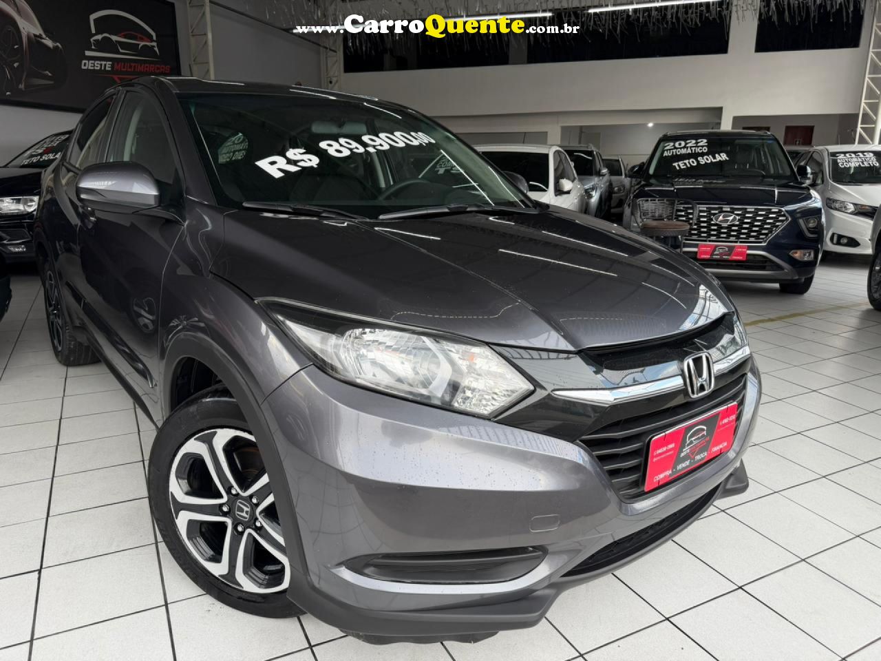 HONDA   HR-V LX 1.8 FLEXONE 16V 5P AUT.   CINZA 2016 1.8 GASOLINA - Loja