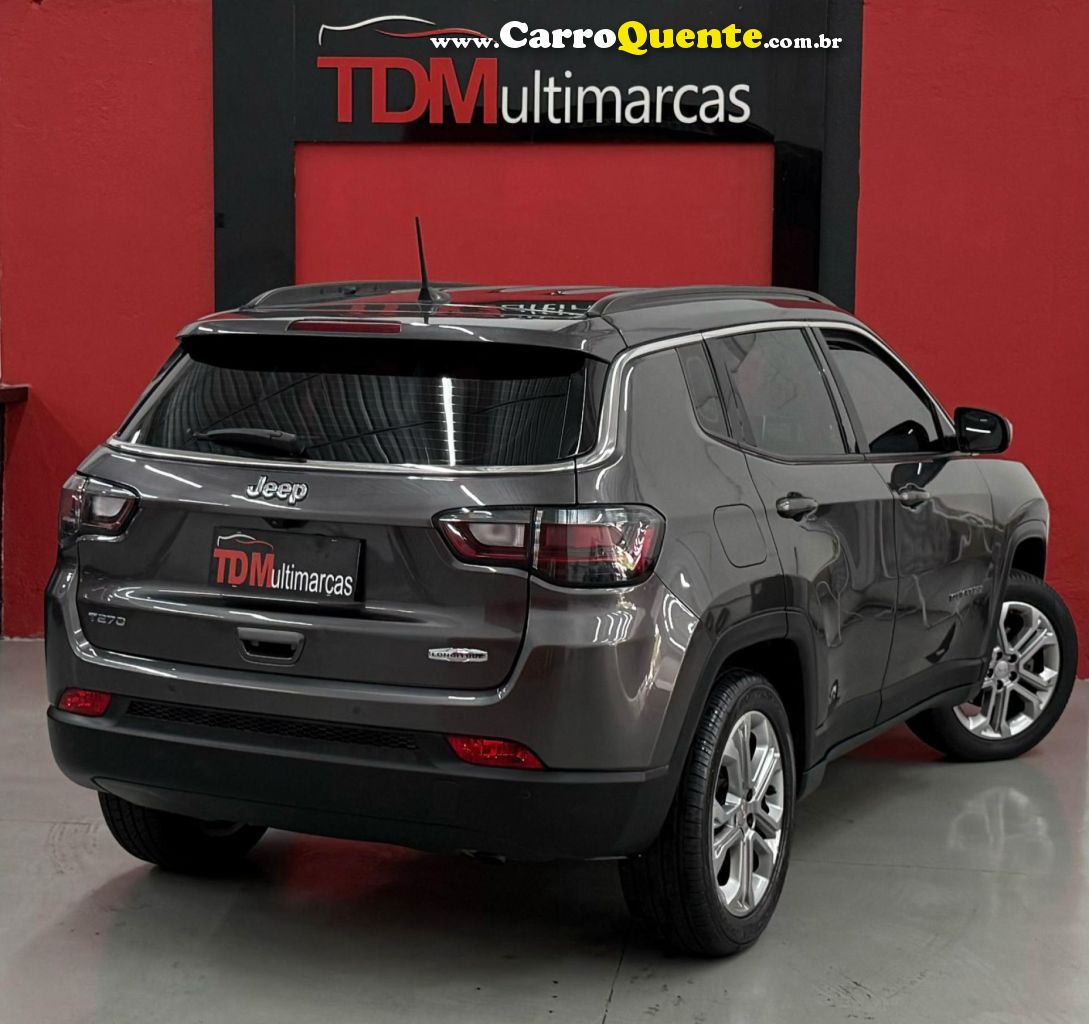 JEEP   COMPASS LONG. T270 1.3 TB 4X2 FLEX AUT.   CINZA 2022 1.3 FLEX - Loja