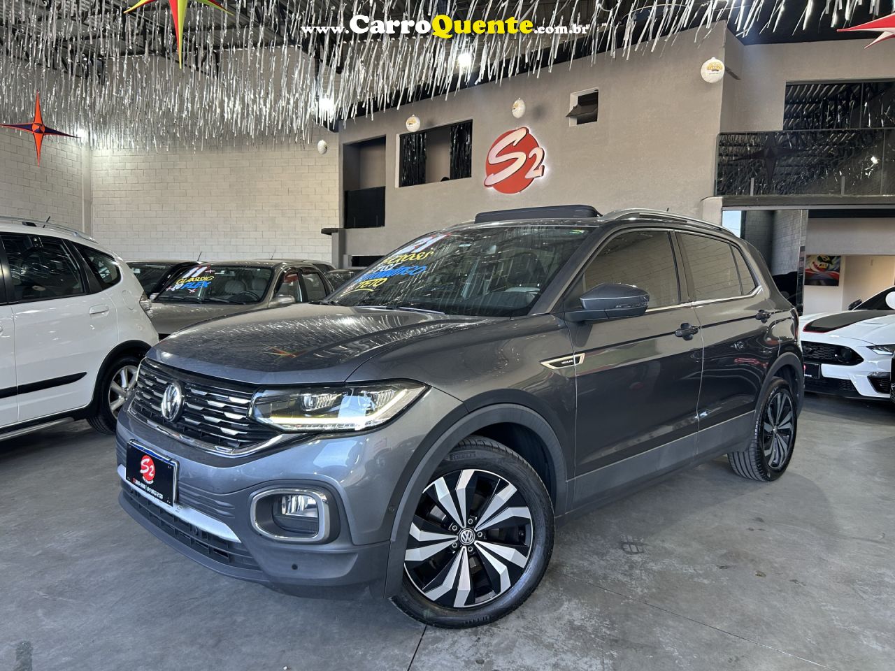 VOLKSWAGEN   T-CROSS HIGHLINE 1.4 TSI FLEX 16V 5P AUT   CINZA 2021 1.4 FLEX - Loja