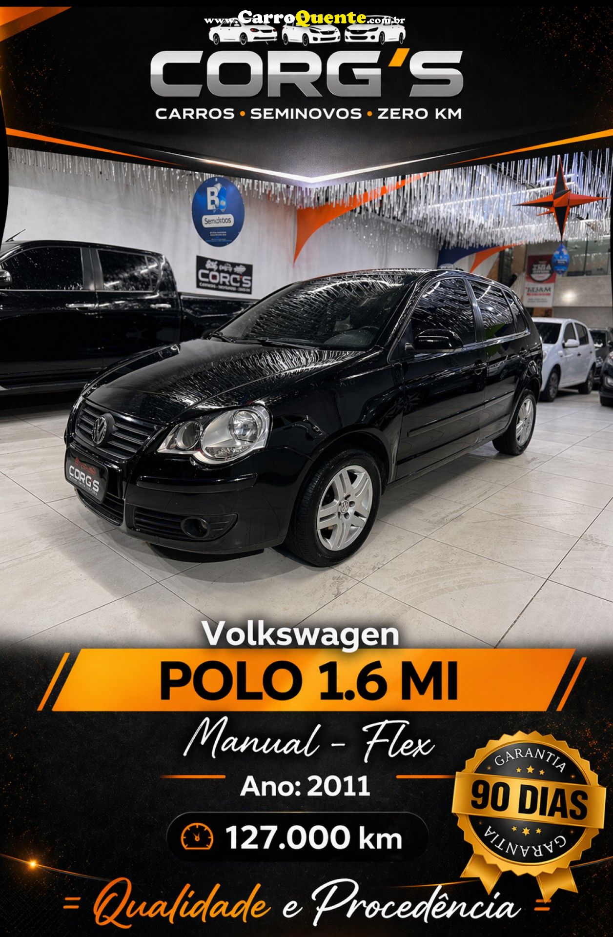 VOLKSWAGEN   POLO 1.6 E-FLEX 8V 5P   PRETO 2011 1.6 FLEX - Loja
