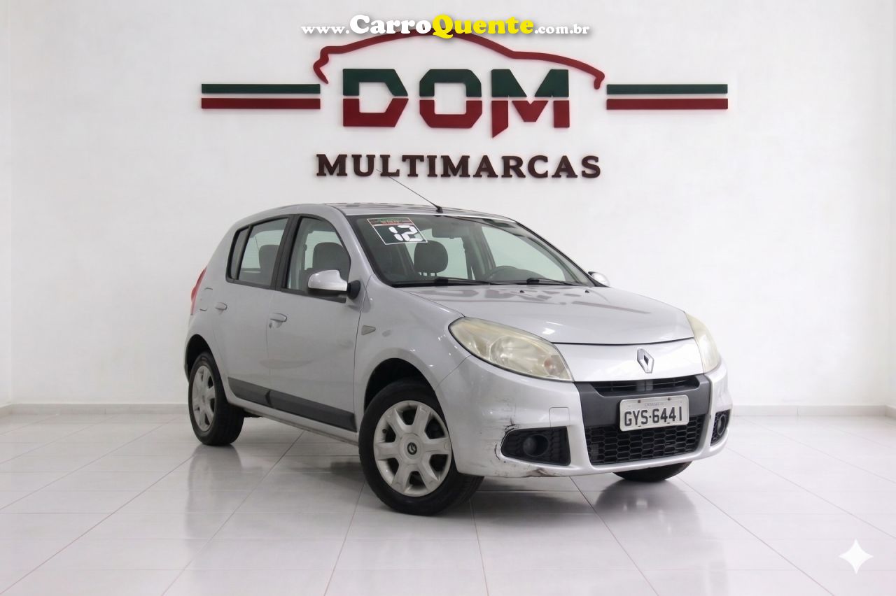 RENAULT   SANDERO EXPRESSION HI-FLEX 1.6 8V 5P   PRATA 2012 1.6 GASOLINA - Loja