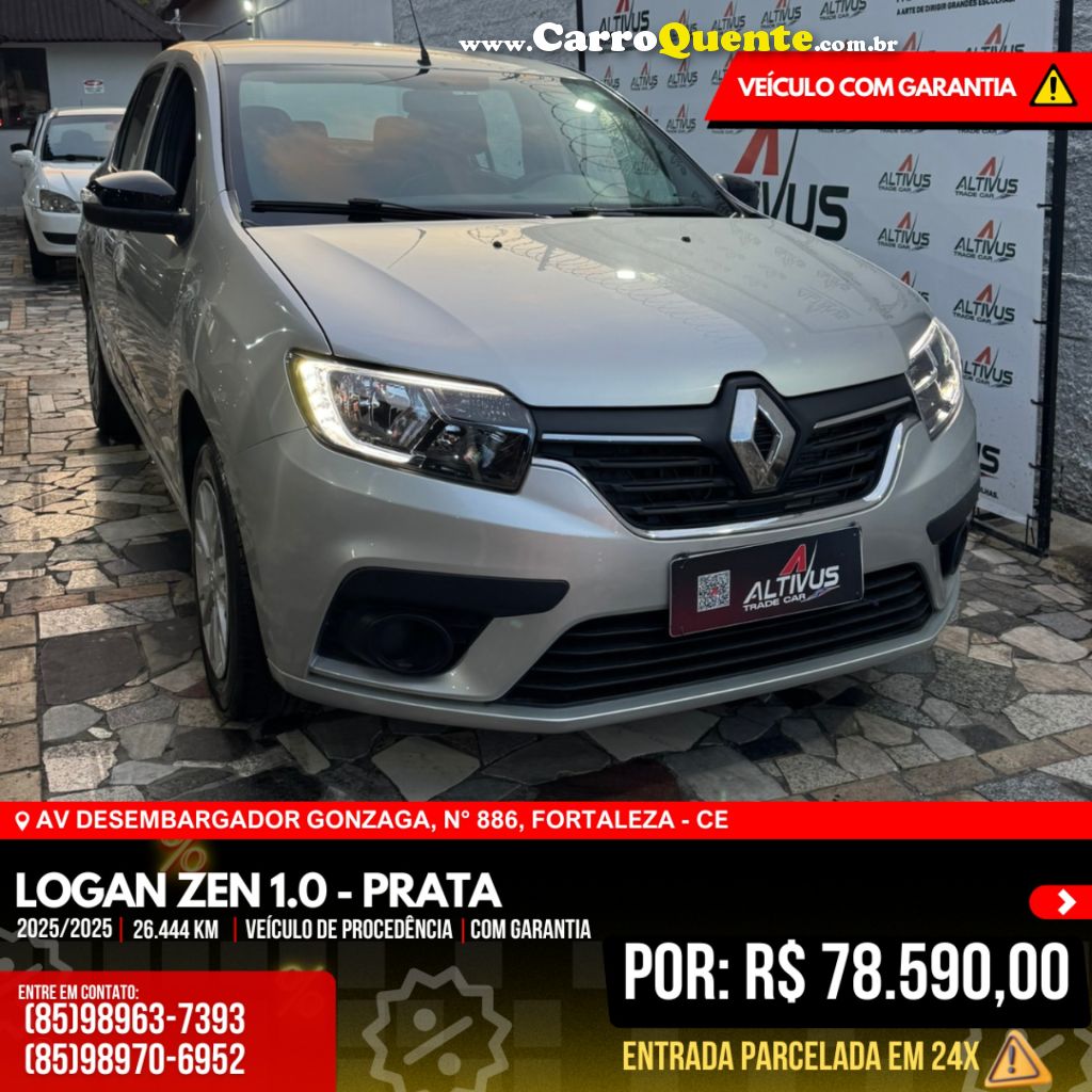 RENAULT   LOGAN LIFE FLEX 1.0 12V 4P MEC.   PRATA 2025 1.0 FLEX - Loja