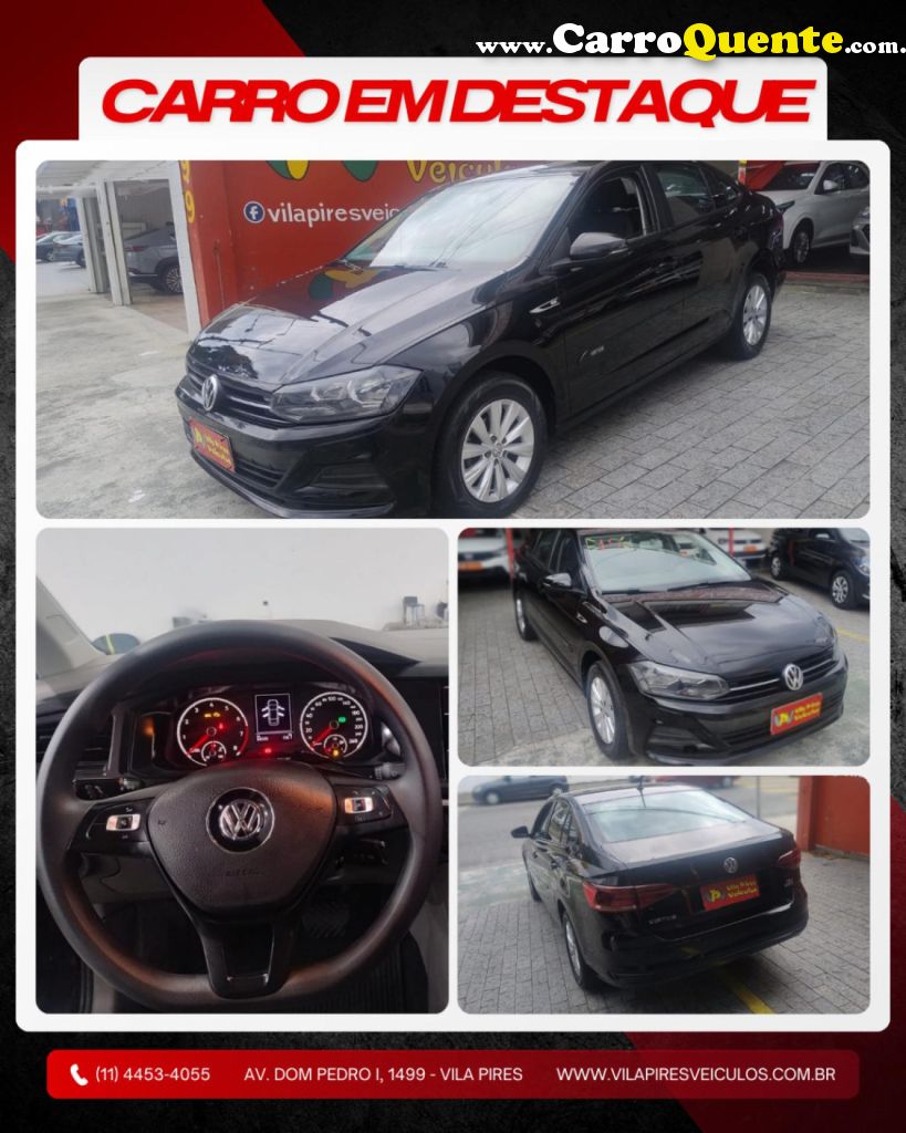 VOLKSWAGEN   VIRTUS 1.6 MSI FLEX 16V 4P AUT.   PRETO 2019 1.6 FLEX - Loja