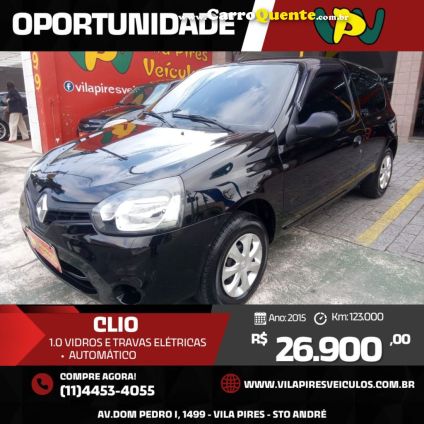 RENAULT   CLIO AUTHENTIQUE 1.0   PRETO 2015 1.0 FLEX