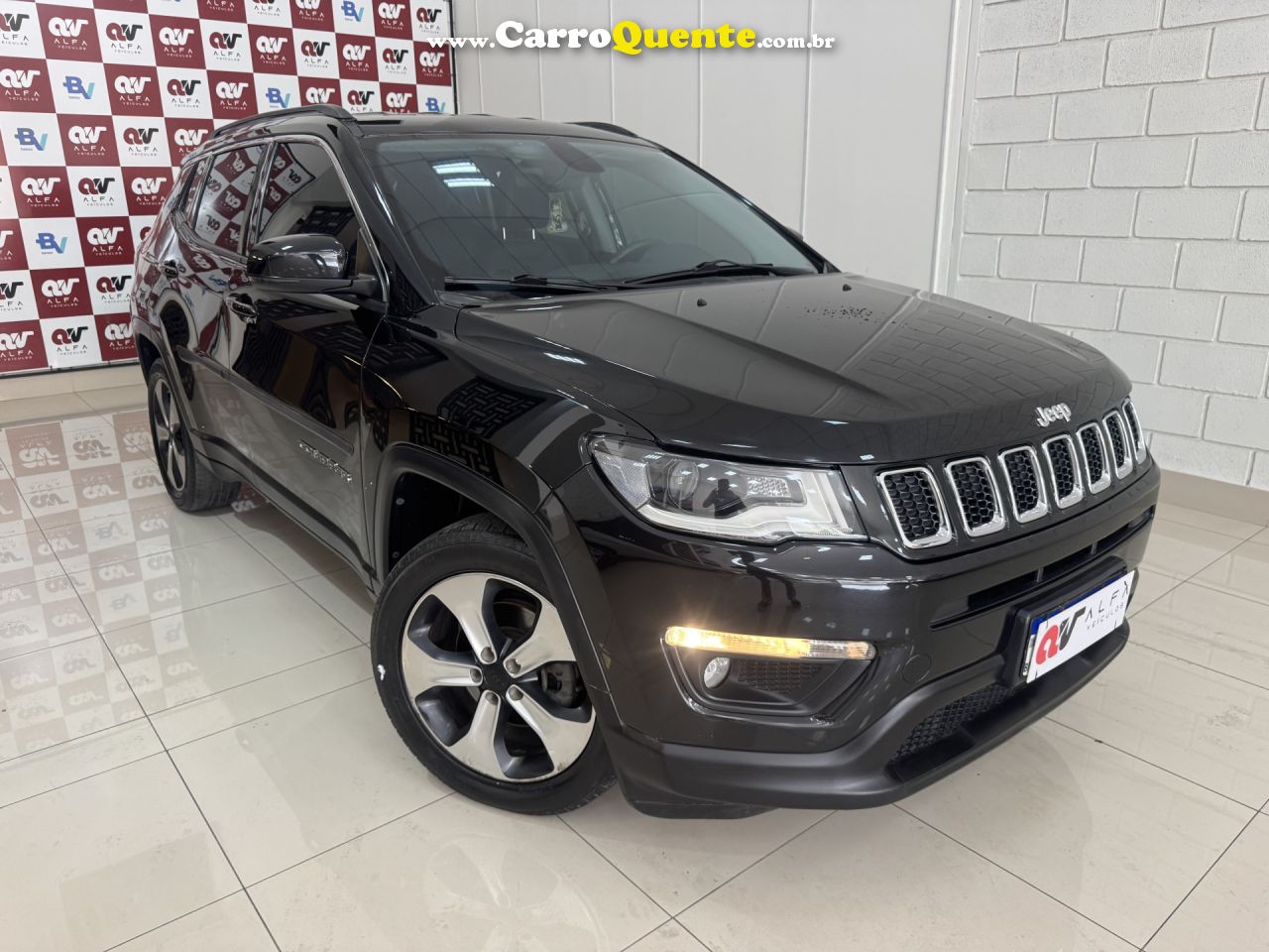 JEEP   COMPASS LONGITUDE 2.0 4X2 FLEX 16V AUT.   PRETO 2018 2.0 FLEX - Loja