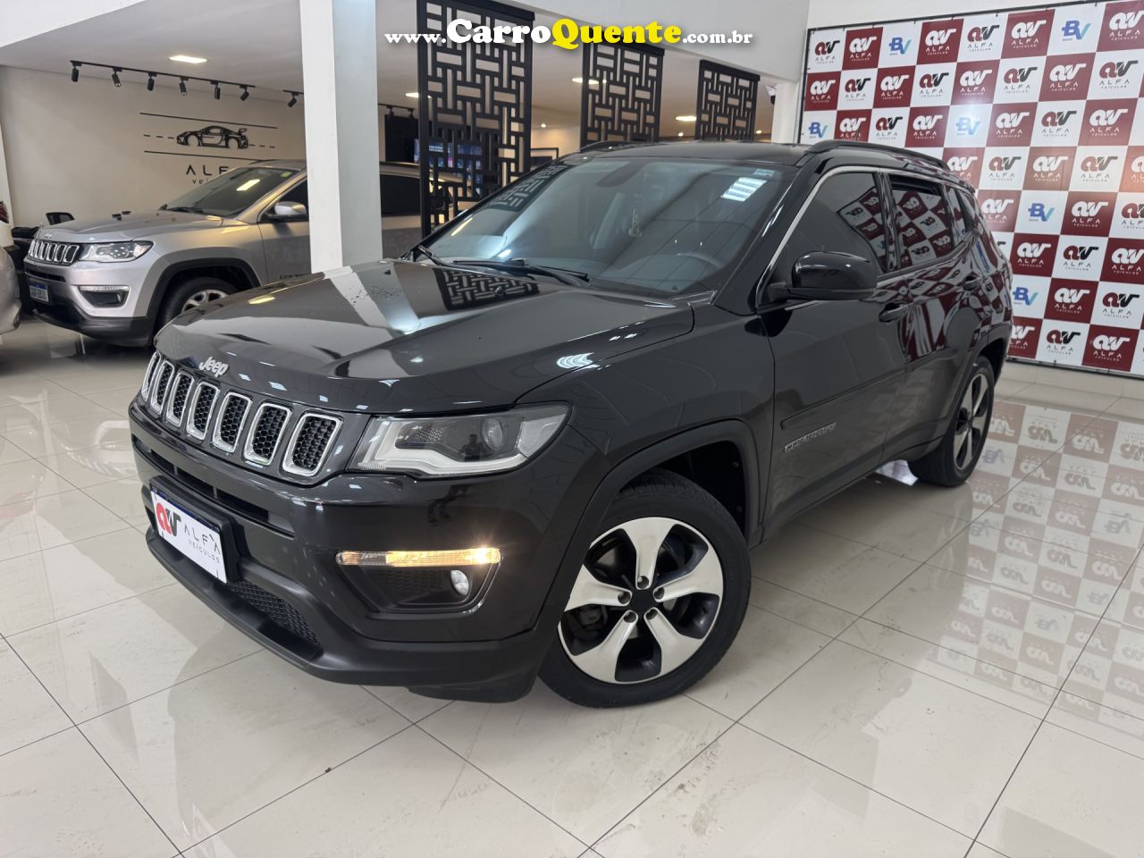 JEEP   COMPASS LONGITUDE 2.0 4X2 FLEX 16V AUT.   PRETO 2018 2.0 FLEX - Loja