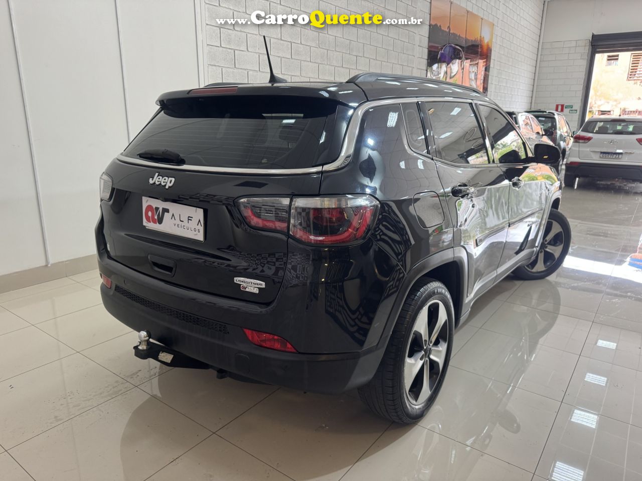 JEEP   COMPASS LONGITUDE 2.0 4X2 FLEX 16V AUT.   PRETO 2018 2.0 FLEX - Loja
