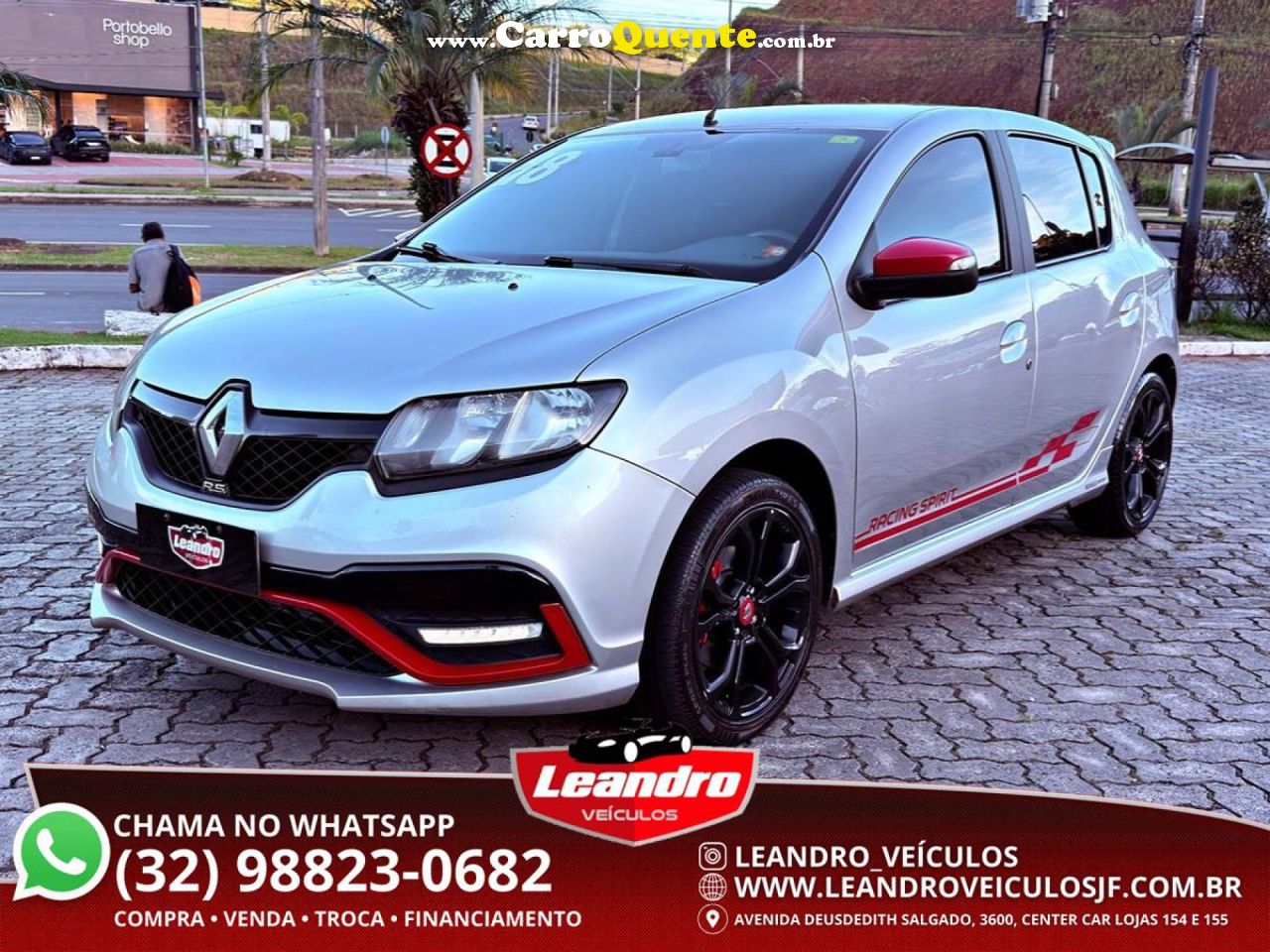RENAULT   SANDERO RS RACING SPIRIT FLEX 2.0 16V 5P   PRATA 2018 2.0 FLEX - Loja