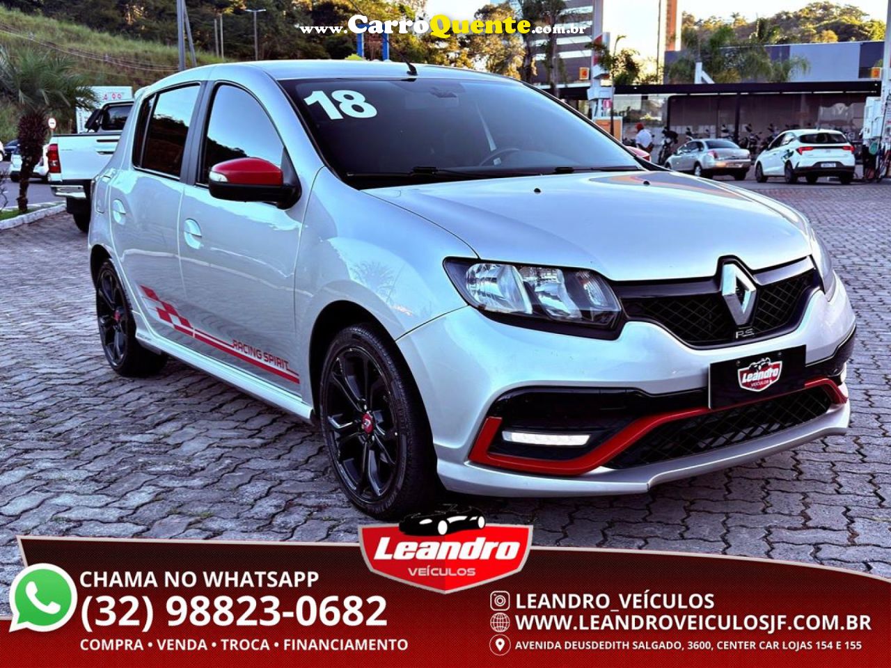 RENAULT   SANDERO RS RACING SPIRIT FLEX 2.0 16V 5P   PRATA 2018 2.0 FLEX - Loja