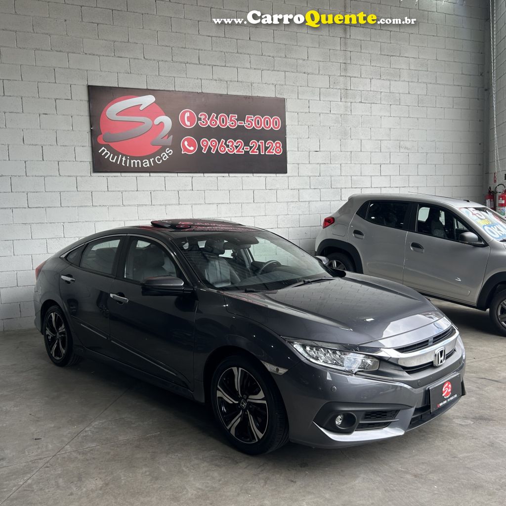 HONDA   CIVIC SEDAN TOURING 1.5 TURBO 16V AUT.4P   CINZA 2017 1.5 GASOLINA - Loja