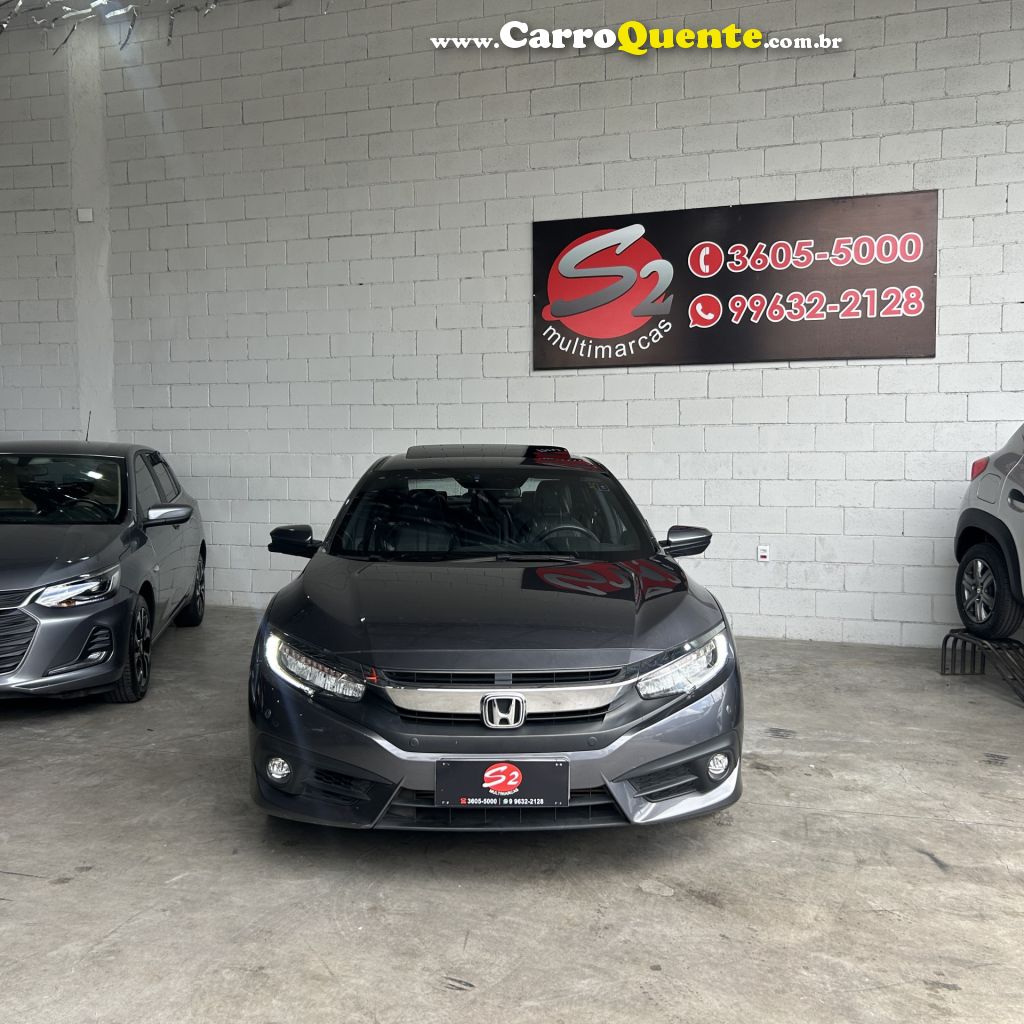 HONDA   CIVIC SEDAN TOURING 1.5 TURBO 16V AUT.4P   CINZA 2017 1.5 GASOLINA - Loja