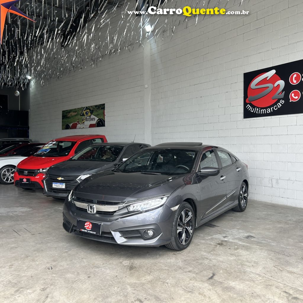 HONDA   CIVIC SEDAN TOURING 1.5 TURBO 16V AUT.4P   CINZA 2017 1.5 GASOLINA - Loja