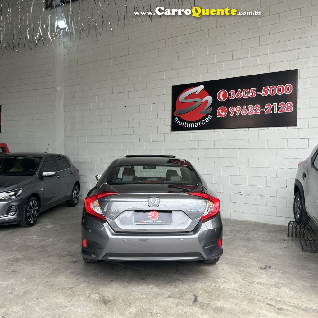 HONDA   CIVIC SEDAN TOURING 1.5 TURBO 16V AUT.4P   CINZA 2017 1.5 GASOLINA - Loja