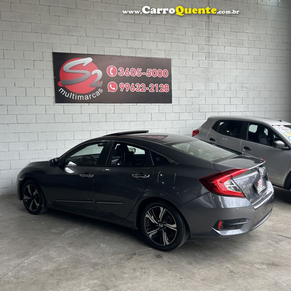HONDA   CIVIC SEDAN TOURING 1.5 TURBO 16V AUT.4P   CINZA 2017 1.5 GASOLINA - Loja