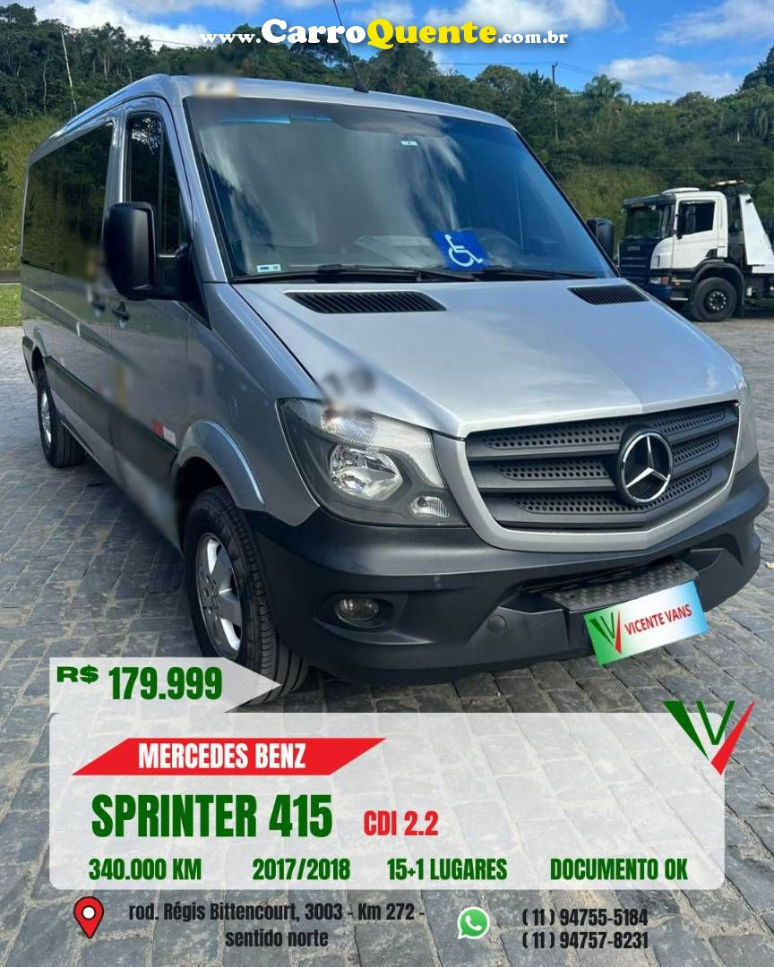 MERCEDES-BENZ SPRINTER 2.2 CDI VAN 415 LONGO 16L 2018 - Loja
