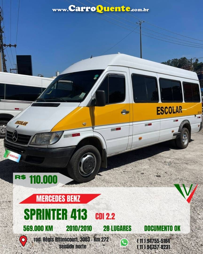 MERCEDES-BENZ SPRINTER 2.2 4025 VAN 413 RODADO DUPLO 16+1 LUGARES 2010 - Loja