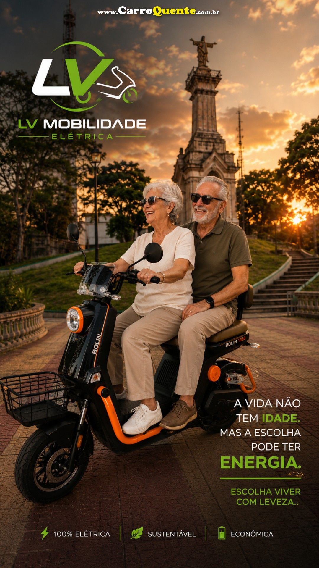 BOLIN   SCOOTER MOTO ELÉTRICA 1962 BOLIN 800W   VERMELHO 2026 1000W ELÉTRICO - Loja