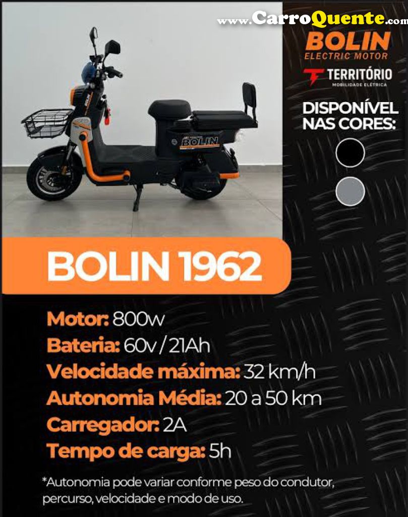 BOLIN   SCOOTER MOTO ELÉTRICA 1962 BOLIN 800W   VERMELHO 2026 1000W ELÉTRICO - Loja