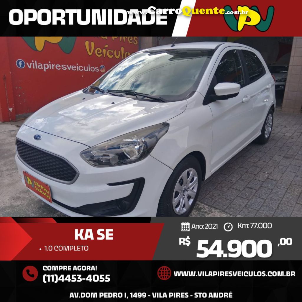 FORD   KA 1.0 SESE PLUS TIVCT FLEX 5P   BRANCO 2021 1.0 FLEX - Loja