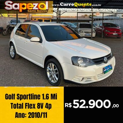 VOLKSWAGEN   GOLF SPORTLINE 1.6 MI TOTAL FLEX 8V 4P   BRANCO 2011 1.6 FLEX