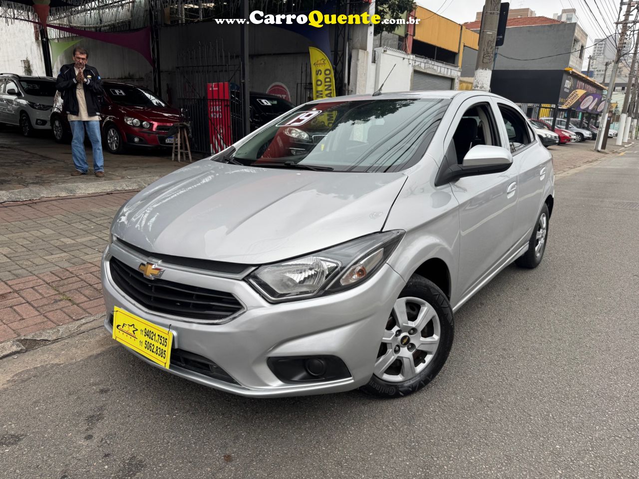 CHEVROLET   ONIX HATCH LT 1.0 8V FLEXPOWER 5P MEC.   PRATA 2019 1.0 FLEX - Loja