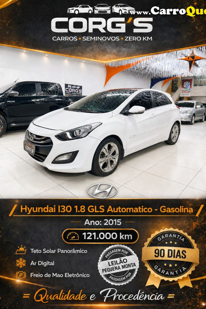 HYUNDAI   I30 SERIE LIMITADA 1.8 16V AUT. 5P   BRANCO 2015 1.8 GASOLINA - Loja