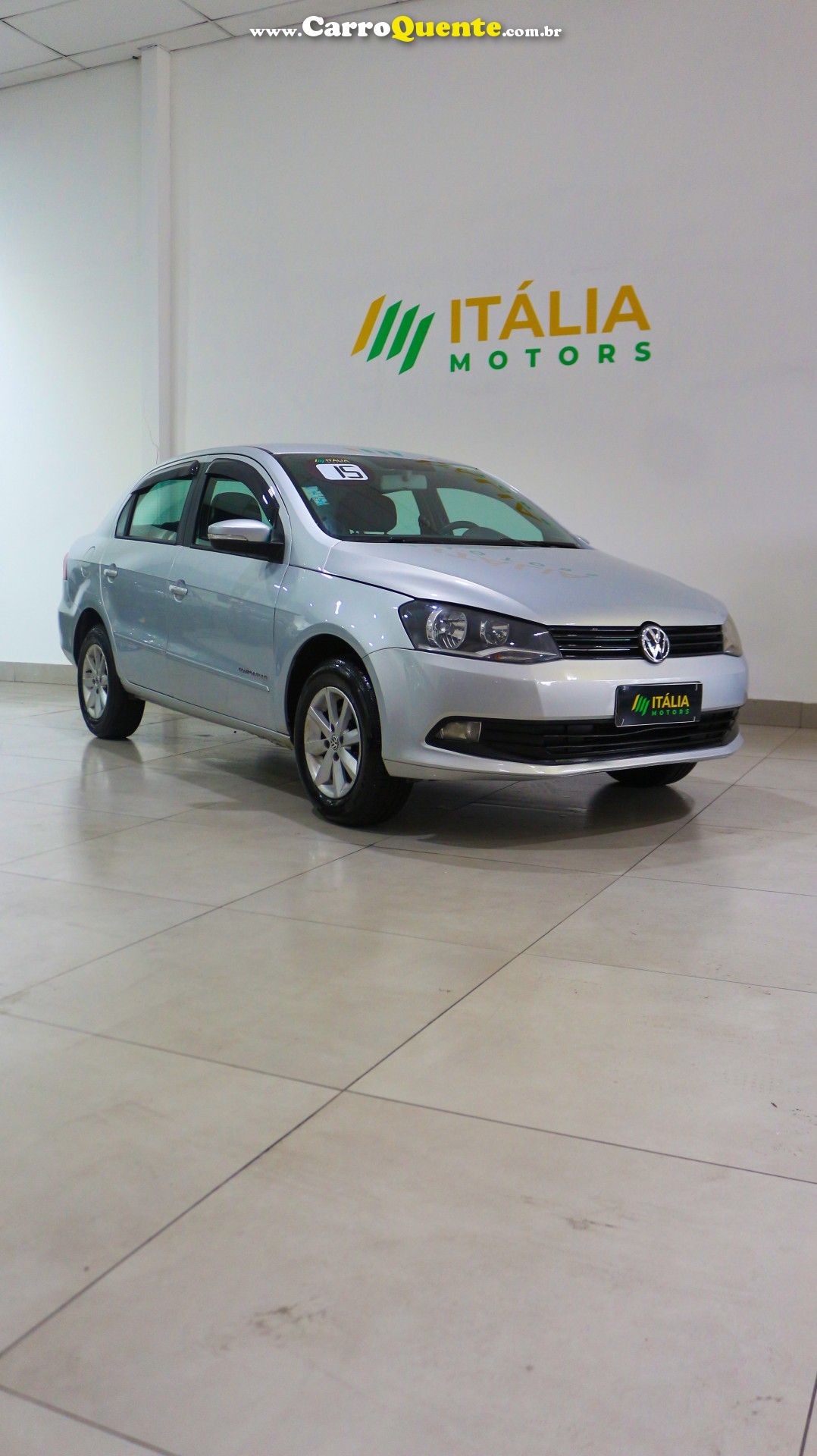 VOLKSWAGEN   VOYAGE COMFORTLINE  1.0 T.FLEX 8V 4P   PRATA 2015 1.0 GASOLINA - Loja