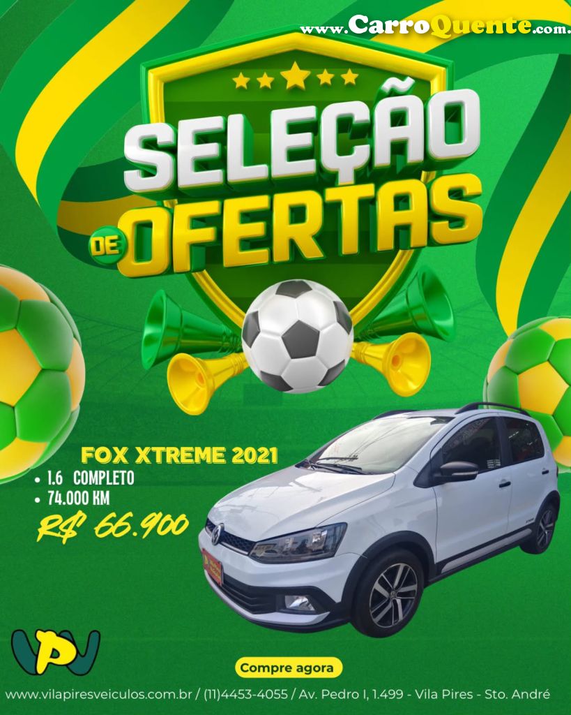 VOLKSWAGEN   FOX XTREME 1.6 FLEX 8V 5P   BRANCO 2021 1.6 FLEX - Loja