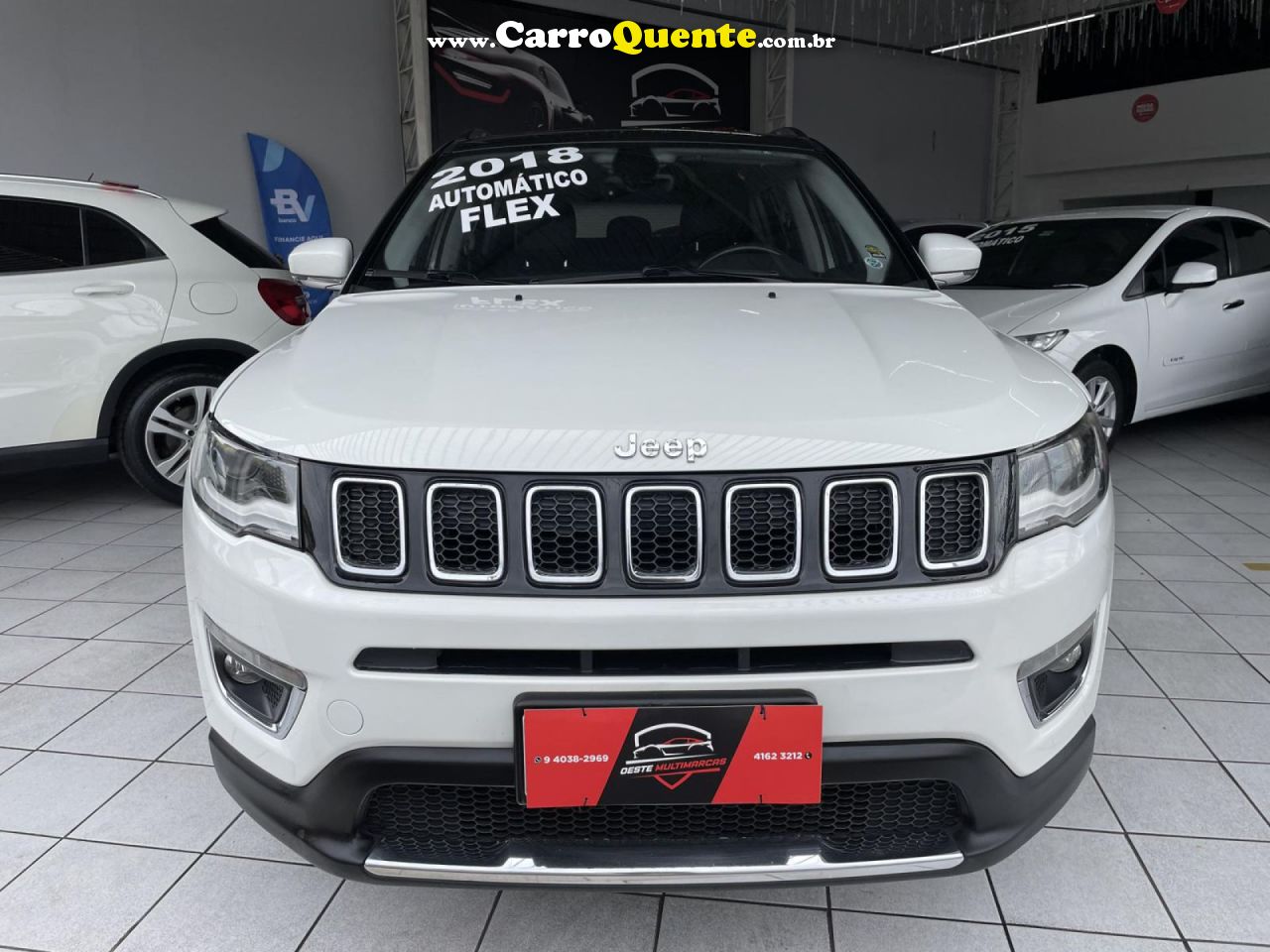 JEEP   COMPASS LIMITED 2.0 4X2 FLEX 16V AUT.   BRANCO 2018 2.0 FLEX - Loja