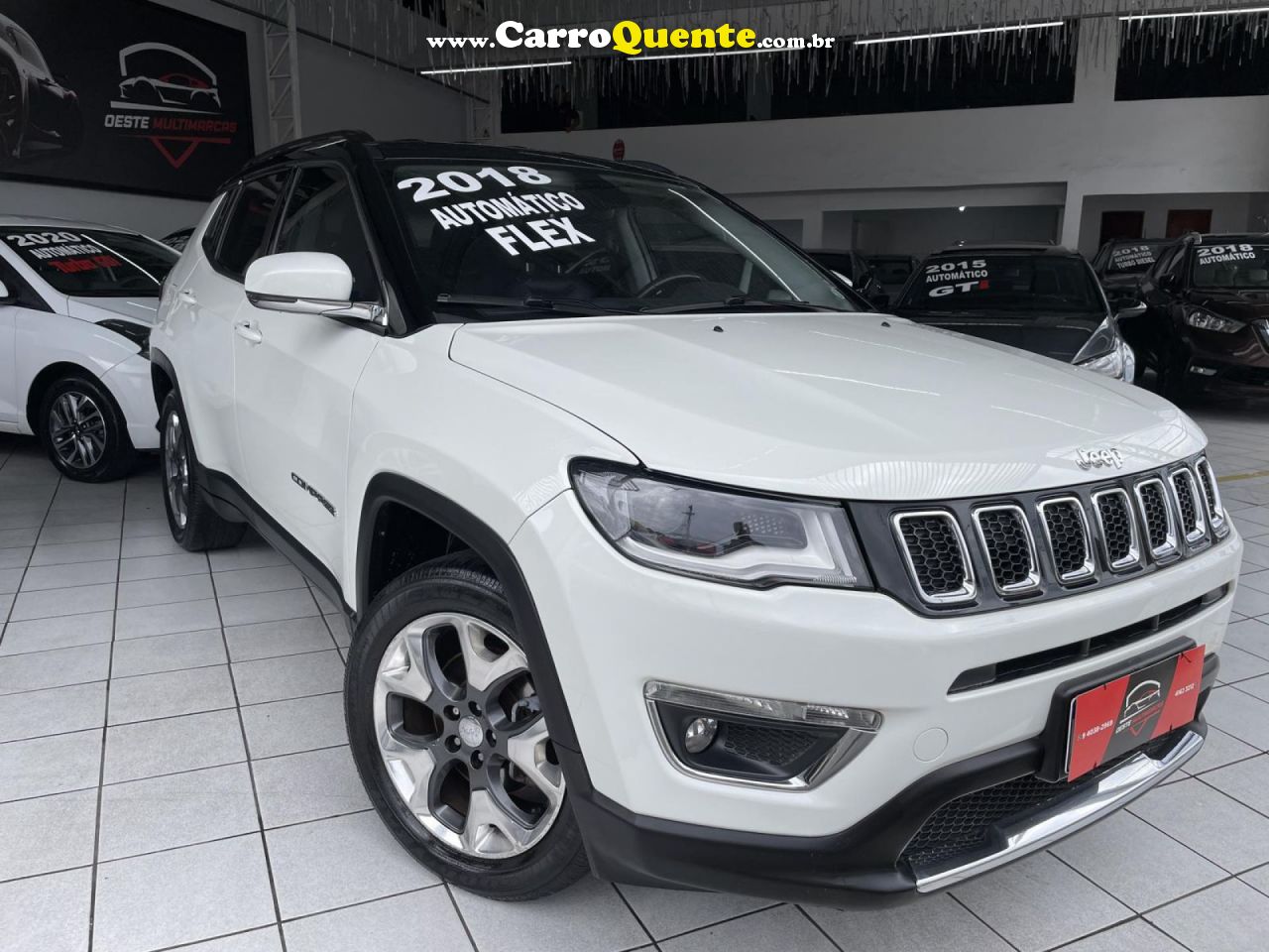 JEEP   COMPASS LIMITED 2.0 4X2 FLEX 16V AUT.   BRANCO 2018 2.0 FLEX - Loja