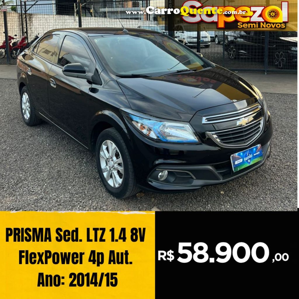 CHEVROLET   PRISMA SED. LTZ 1.4 8V FLEXPOWER 4P AUT.   PRETO 2015 1.4 FLEX - Loja