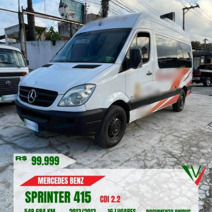 MERCEDES-BENZ SPRINTER 2.2 415 CDI VAN 16 LUGARES TETO ALTO 16V BI-TURBO 2013