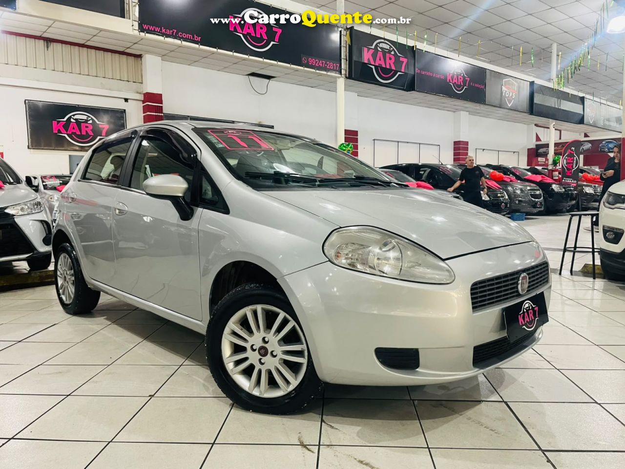 FIAT   PUNTO ATTRACTIVE 1.4 FIRE FLEX 8V 5P   PRATA 2011 1.4 FLEX - Loja