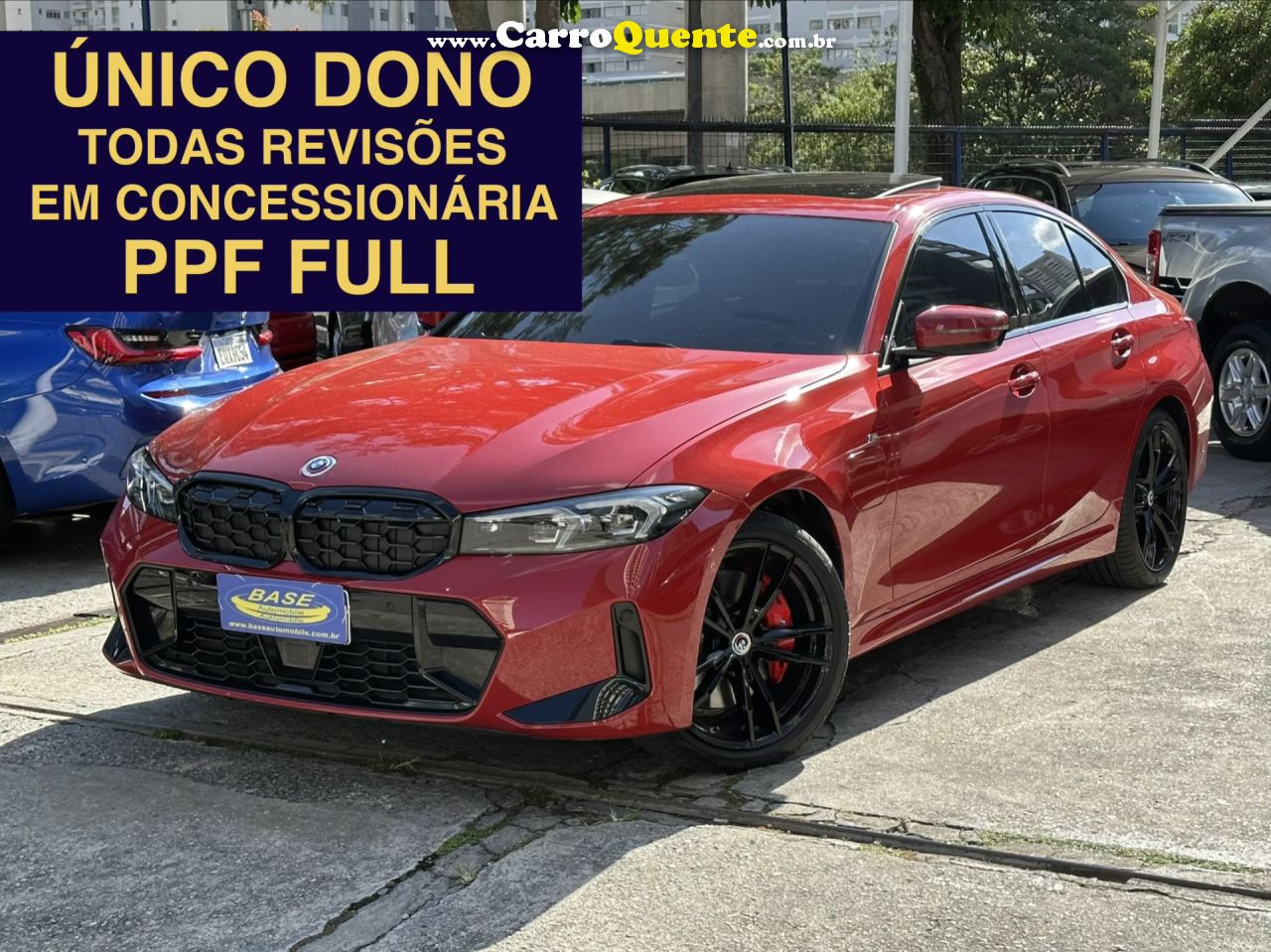 BMW   330E M SPORT 2.0 TURBO AUT. (HÍBRIDO)   VERMELHO 2024 2.0 GASOLINA E ELÉTRICO - Loja