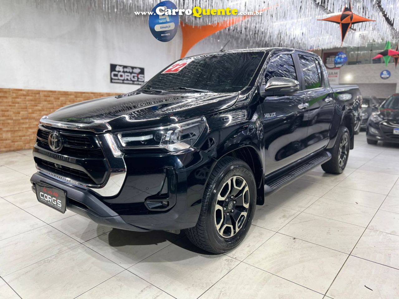 TOYOTA   HILUX SW4 SRX 4X4 2.8 TDI 16V DIES. AUT.   PRETO 2022 2.8 DIESEL - Loja