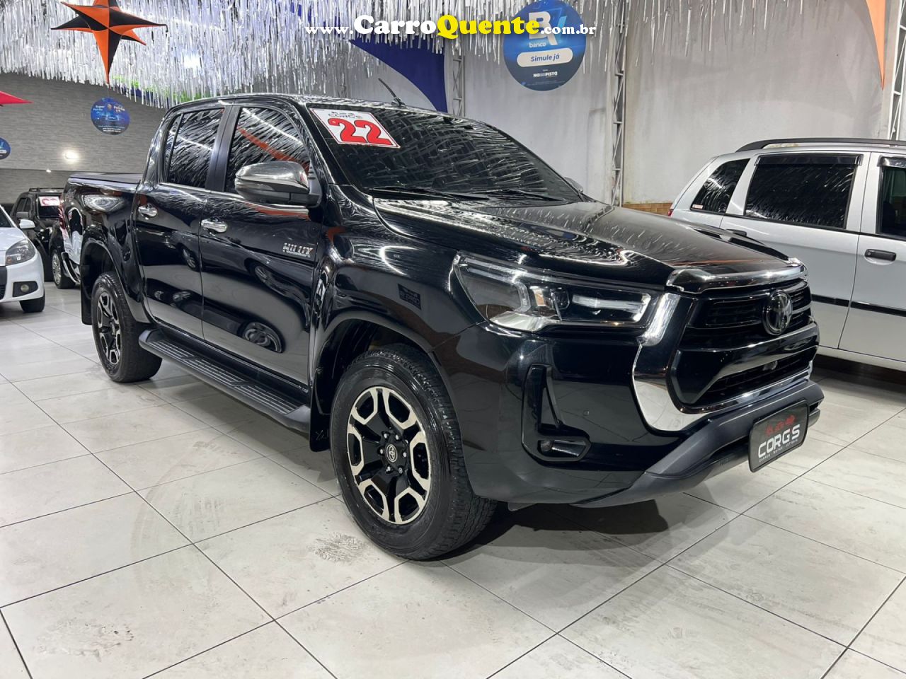 TOYOTA   HILUX SW4 SRX 4X4 2.8 TDI 16V DIES. AUT.   PRETO 2022 2.8 DIESEL - Loja