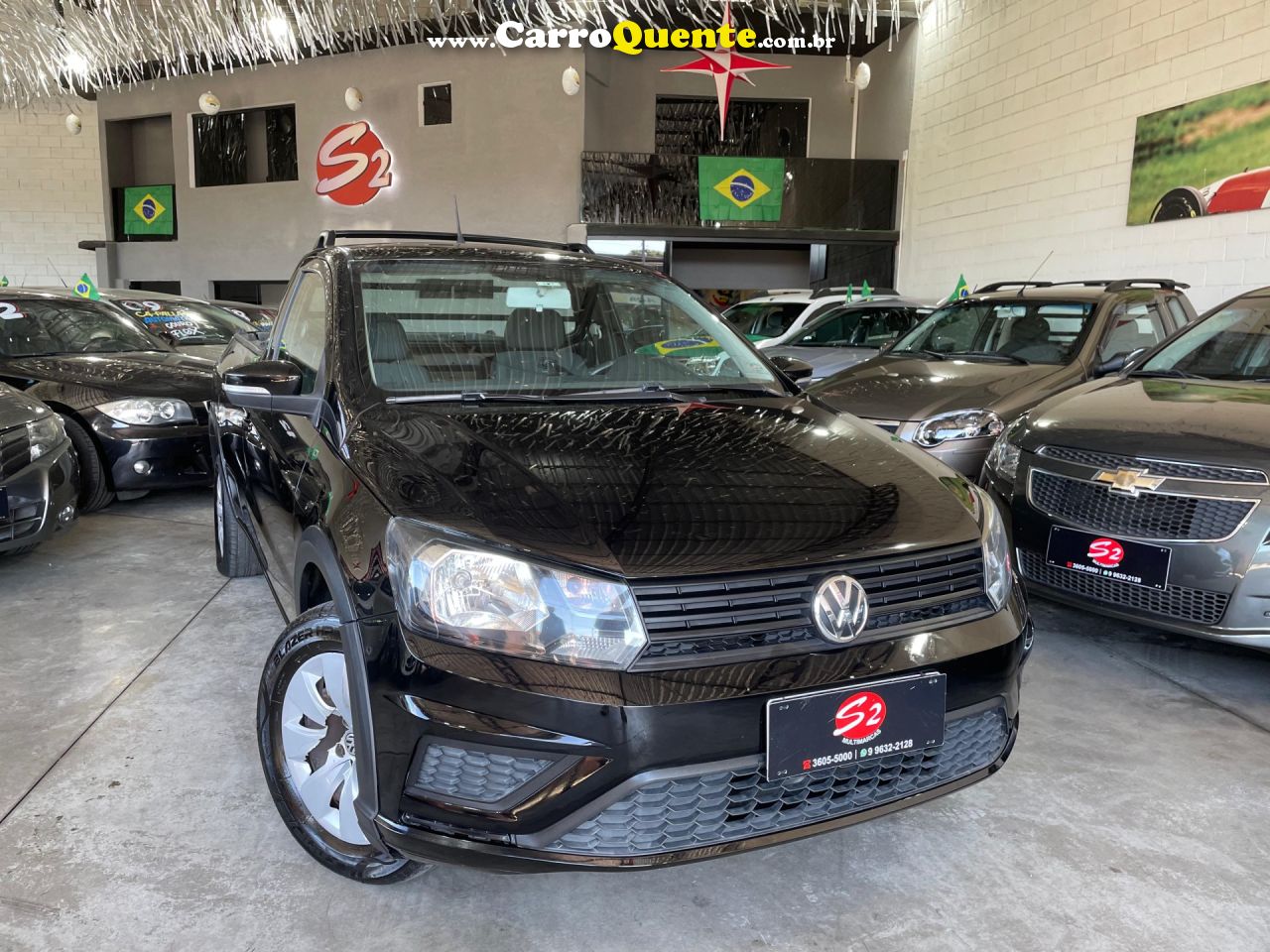 VOLKSWAGEN   SAVEIRO TRENDLINE 1.6 T.FLEX 8V   PRETO 2018 1.6 FLEX - Loja