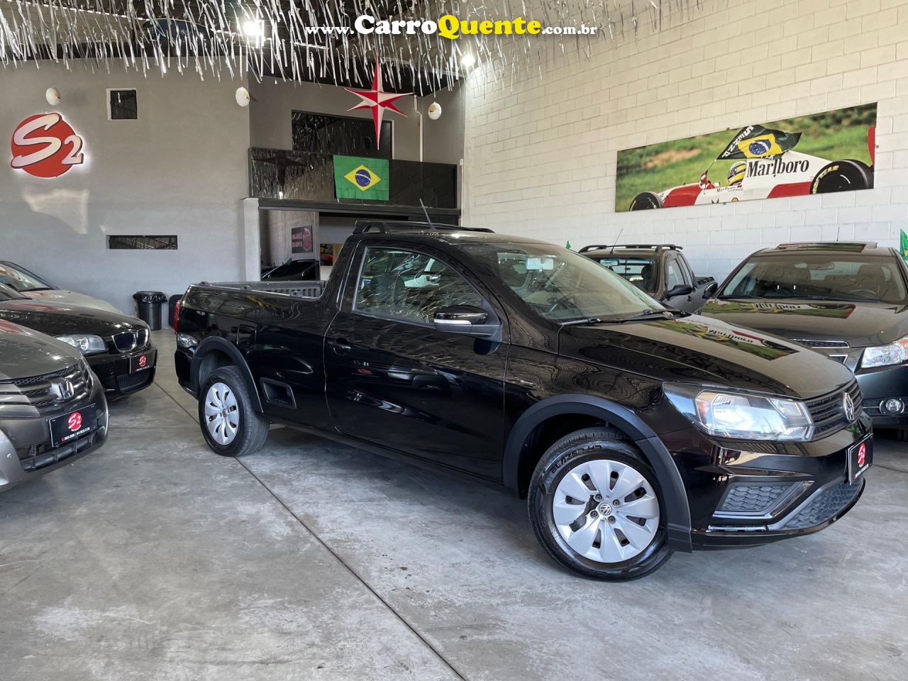 VOLKSWAGEN   SAVEIRO TRENDLINE 1.6 T.FLEX 8V   PRETO 2018 1.6 FLEX - Loja